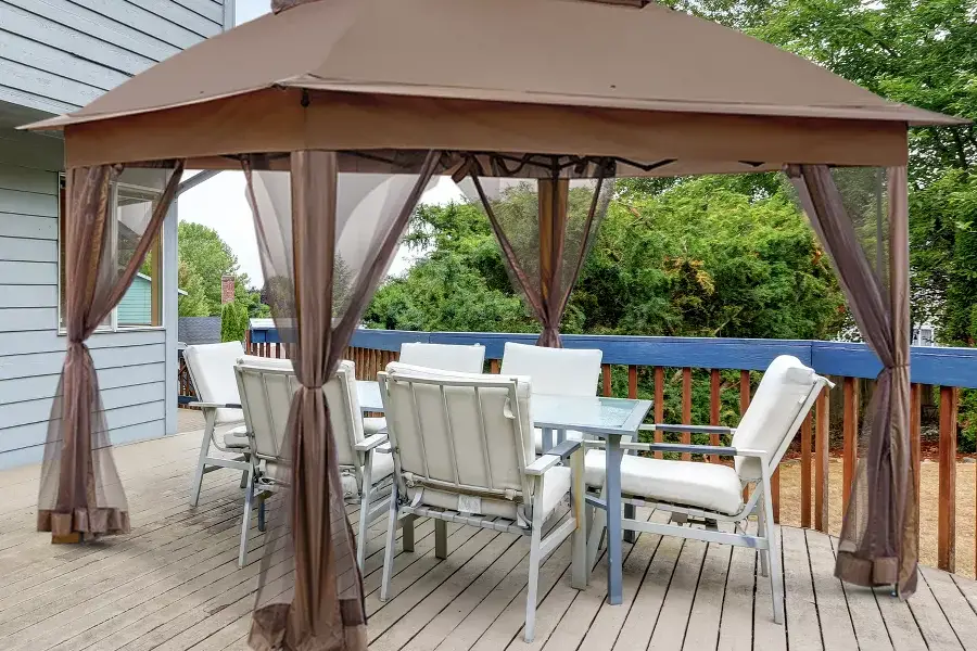 pop up gazebo with netting and curtains